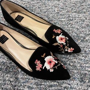 WHBM Floral Embroidered Flats